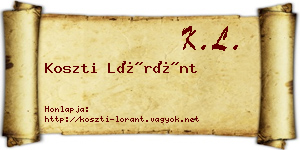 Koszti Lóránt névjegykártya